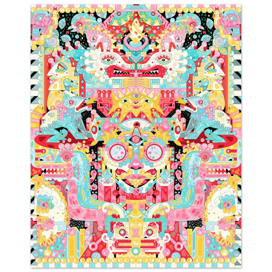 Affiche Faces — Surréalisme Psychédélique par YOAZ Paris