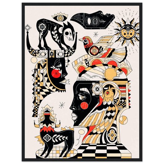 Affiche Night Totem — Géométrie Noir & Blanc par YOAZ Paris