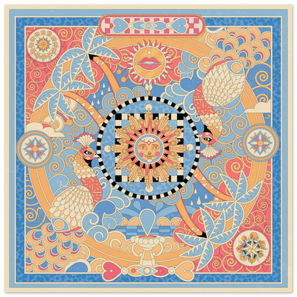 Affiche Tropical Square — Géométrie Maximaliste par YOAZ Paris
