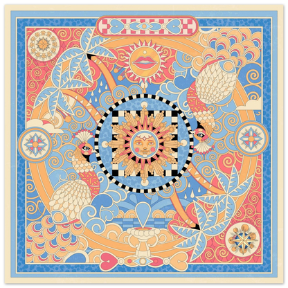 Affiche Tropical Square — Géométrie Maximaliste par YOAZ Paris