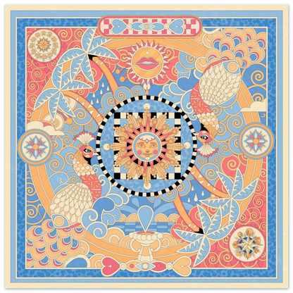 Affiche Tropical Square — Géométrie Maximaliste par YOAZ Paris
