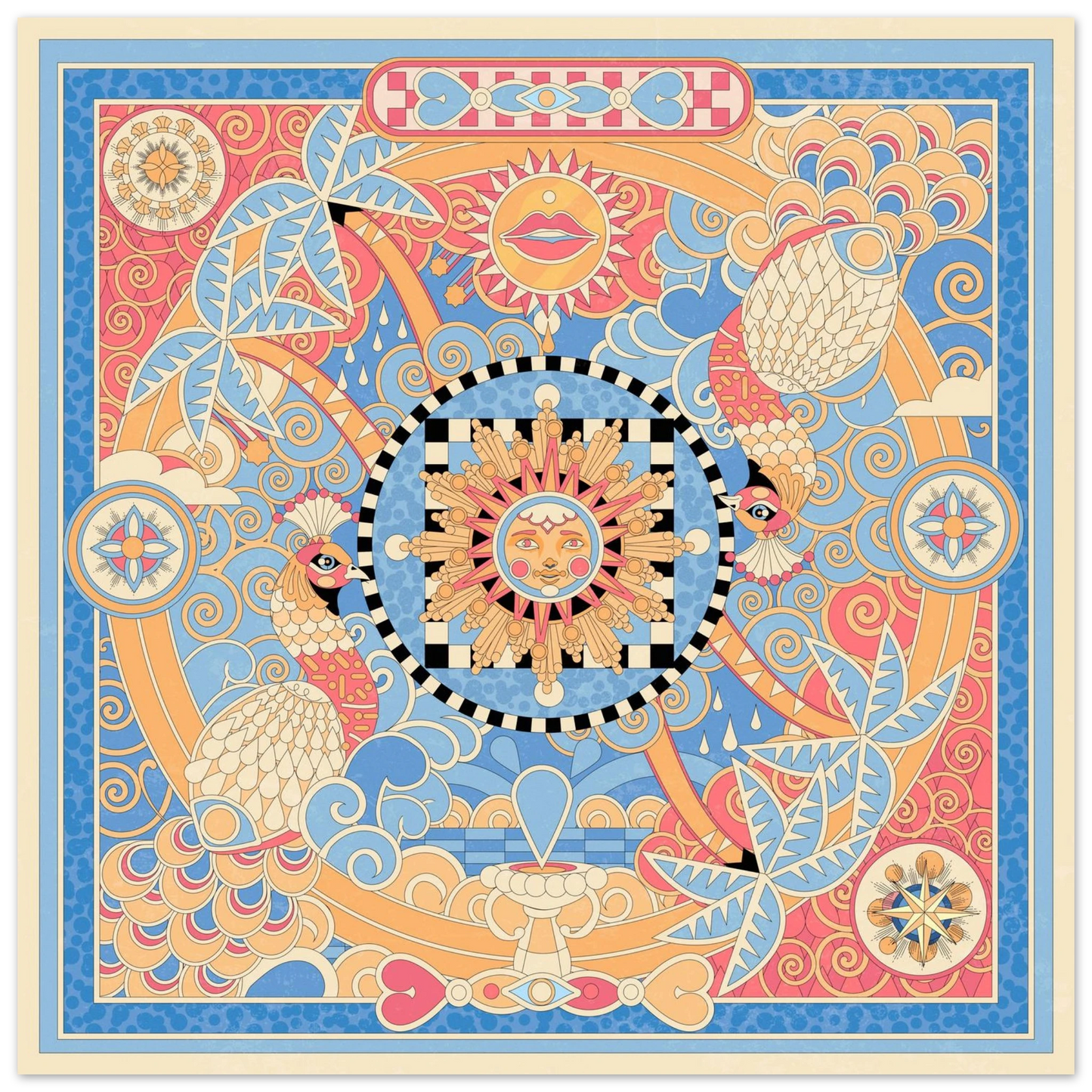 Affiche Tropical Square — Géométrie Maximaliste par YOAZ Paris