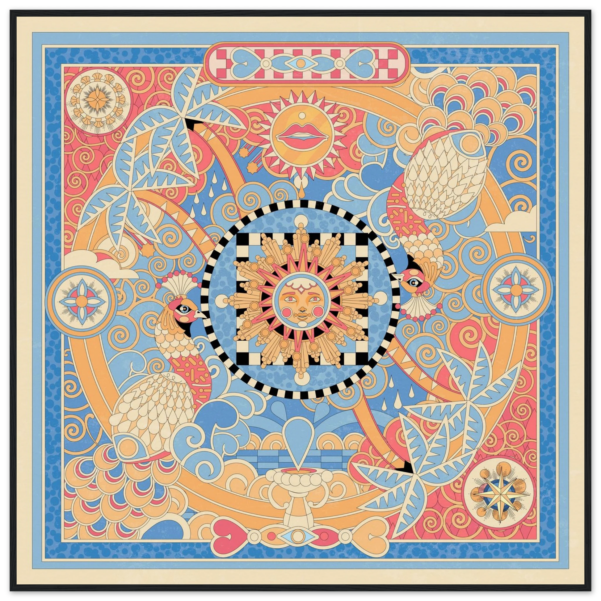 Affiche Tropical Square — Géométrie Maximaliste par YOAZ Paris