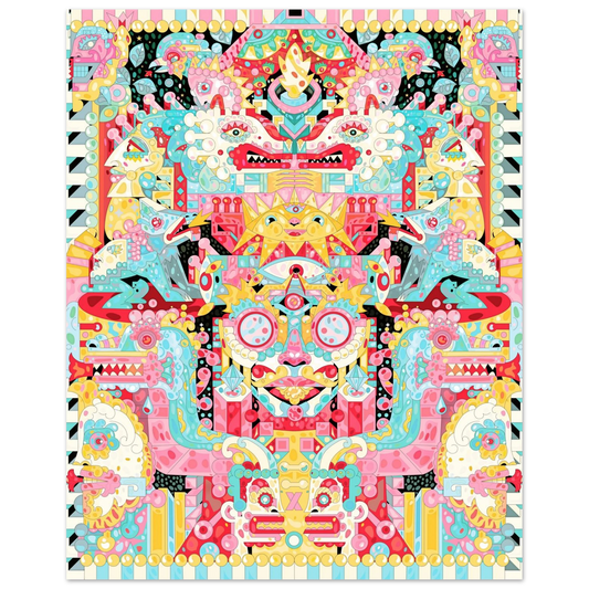 Affiche Faces — Surréalisme Psychédélique par YOAZ Paris