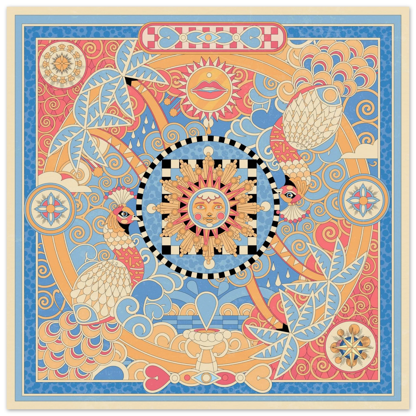 Affiche Tropical Square — Géométrie Maximaliste par YOAZ Paris