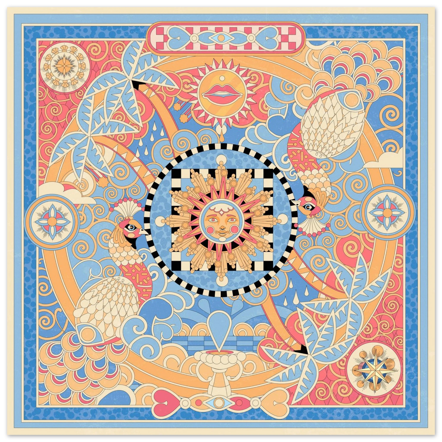 Affiche Tropical Square — Géométrie Maximaliste par YOAZ Paris