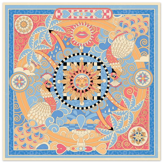 Affiche Tropical Square — Géométrie Maximaliste par YOAZ Paris