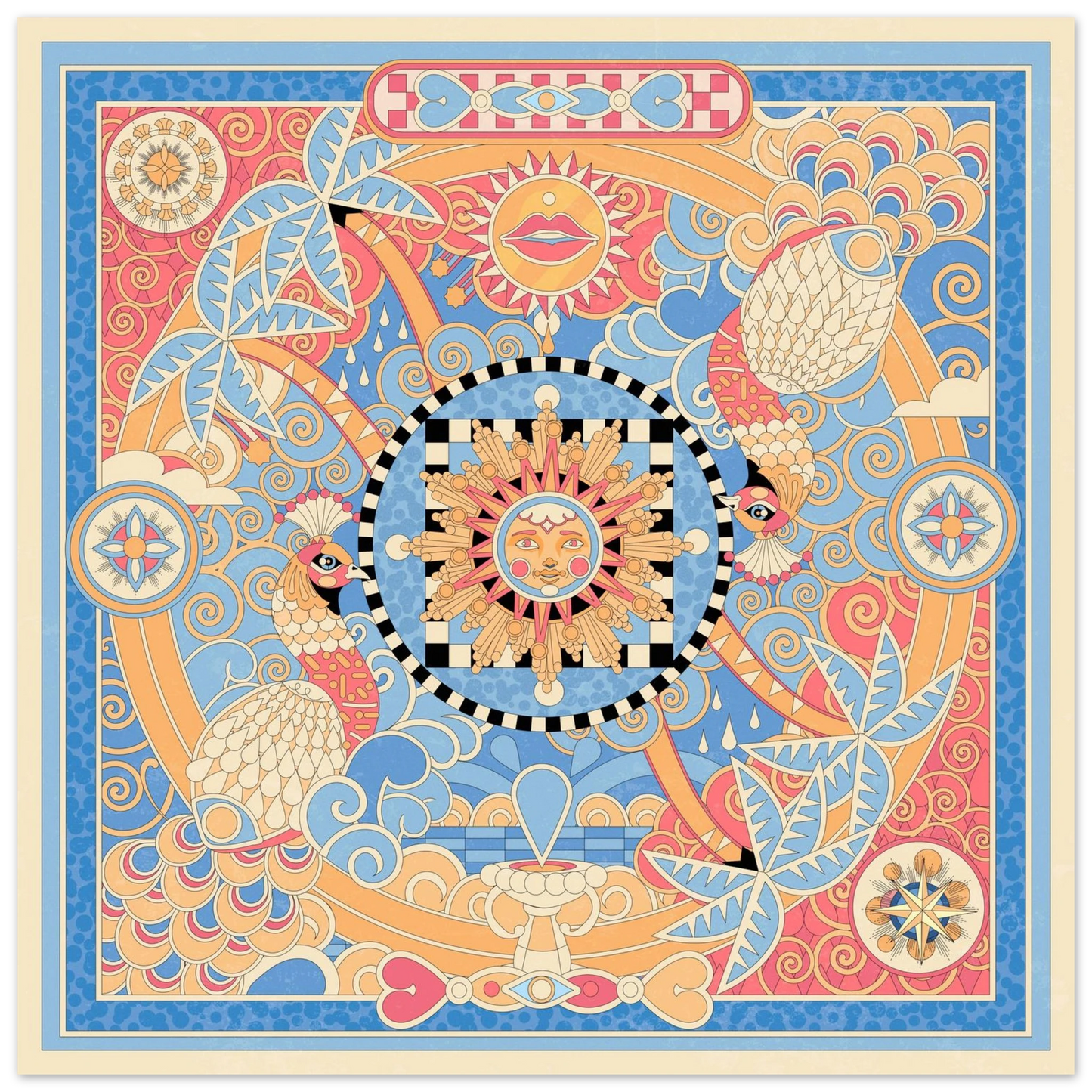 Affiche Tropical Square — Géométrie Maximaliste par YOAZ Paris