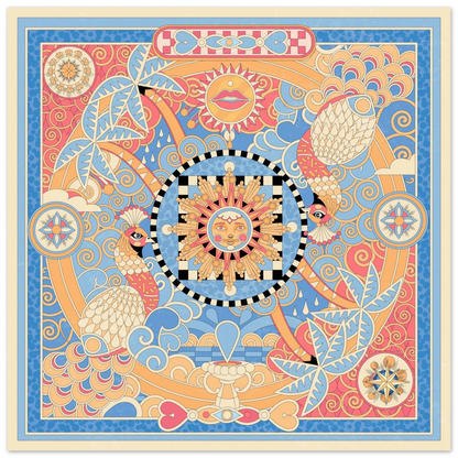 Affiche Tropical Square — Géométrie Maximaliste par YOAZ Paris